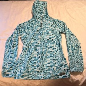 Slightly worn, stretchy zip up